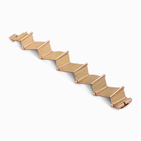 Bracciale a zig zag in oro rosa 18kt