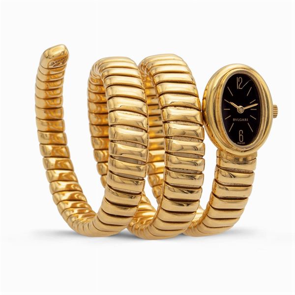 Bulgari collezione Tubogas, bracciale orologio a serpente