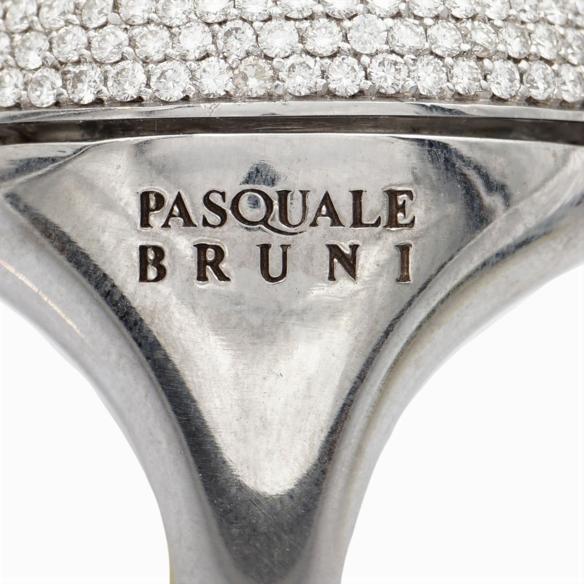 Pasquale Bruni, Anello in Oro Bianco 18kt con Quarzo, Diamanti e Zaffiri