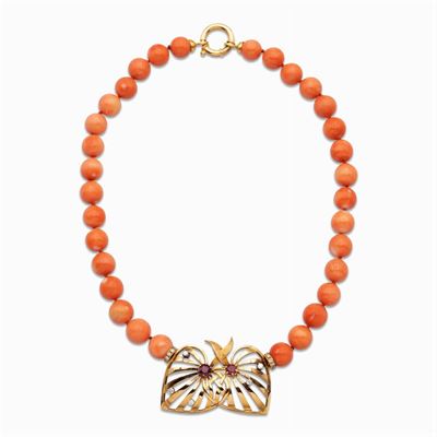 Tiffany & Co. Collana Ad un Filo in Corallo Rosa