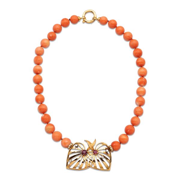 Tiffany & Co., pink coral necklace