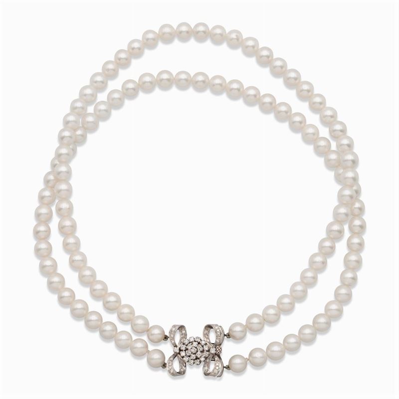 Collana a Due Fili di Perle Coltivate
