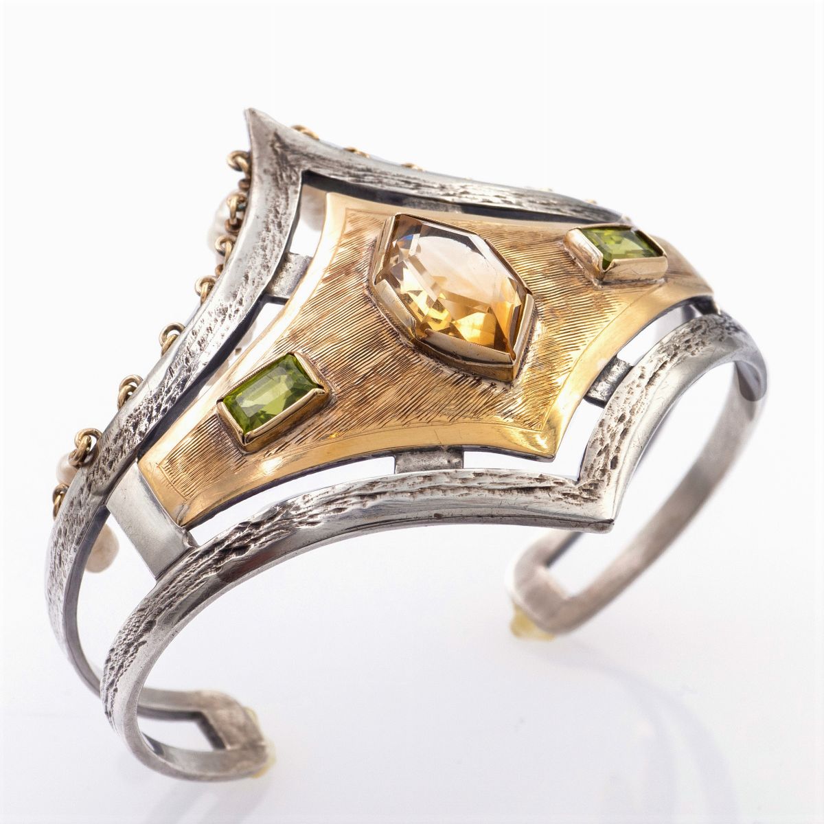Bracciale a Schiava in Oro Giallo e Argento