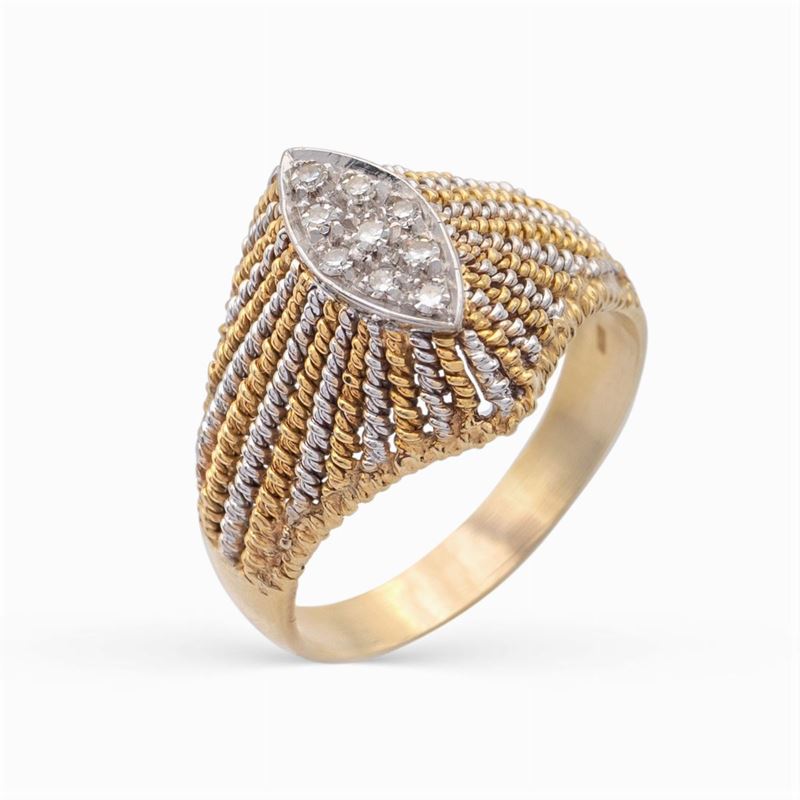 Anello in Oro a Due Colori 18kt