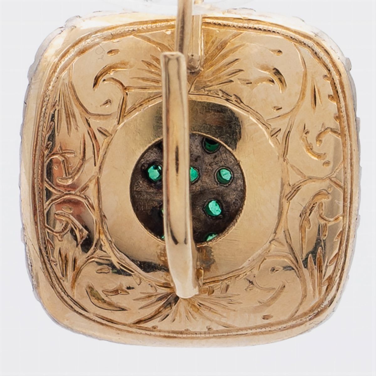 Orecchini a Monachina in Oro Giallo 18kt e Argento