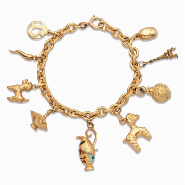 Bracciale charms in oro giallo 18kt