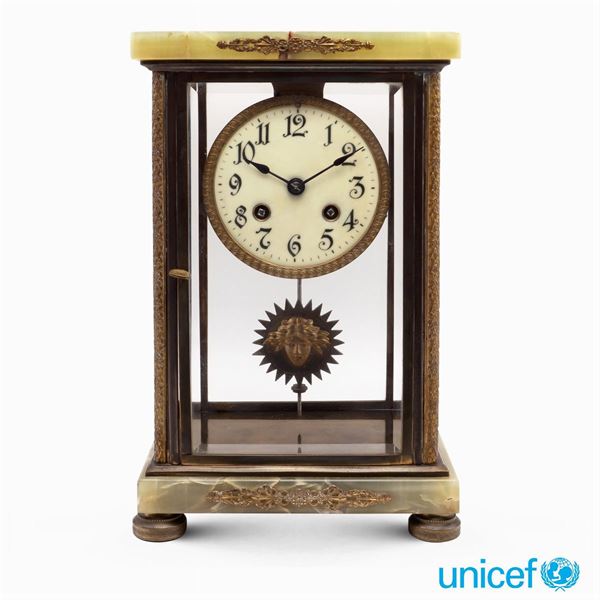 &#9830;Orologio a pendolo Lenzkirch in alabastro verde