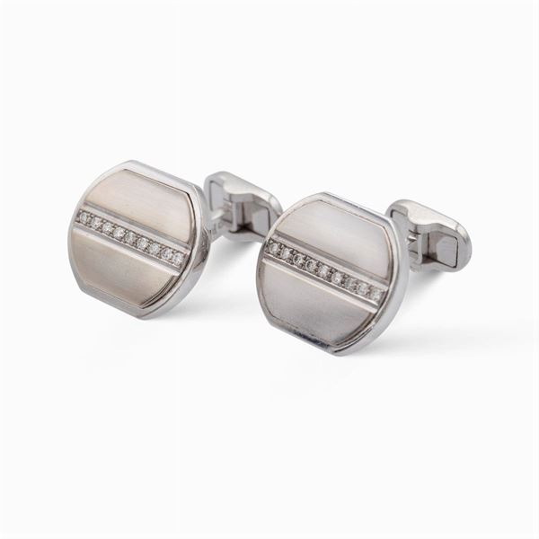 Piaget, white gold and diamond cufflinks