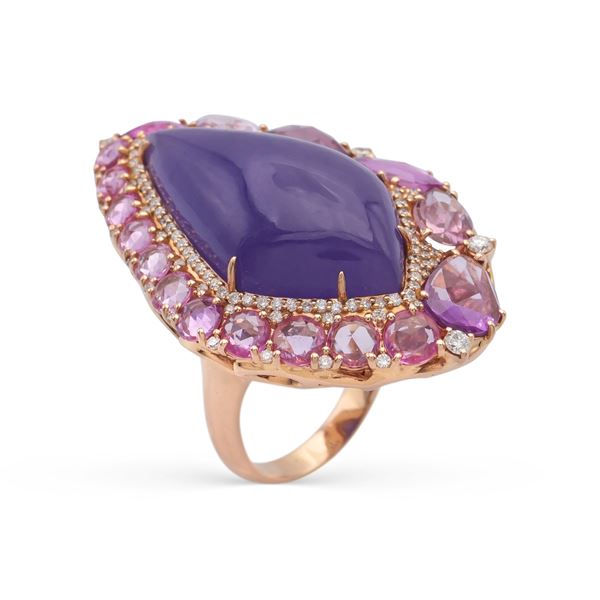 18kt rose gold and lavender jade ring  - Auction FINE JEWELS | WATCHES | FASHION VINTAGE - Colasanti Casa d'Aste
