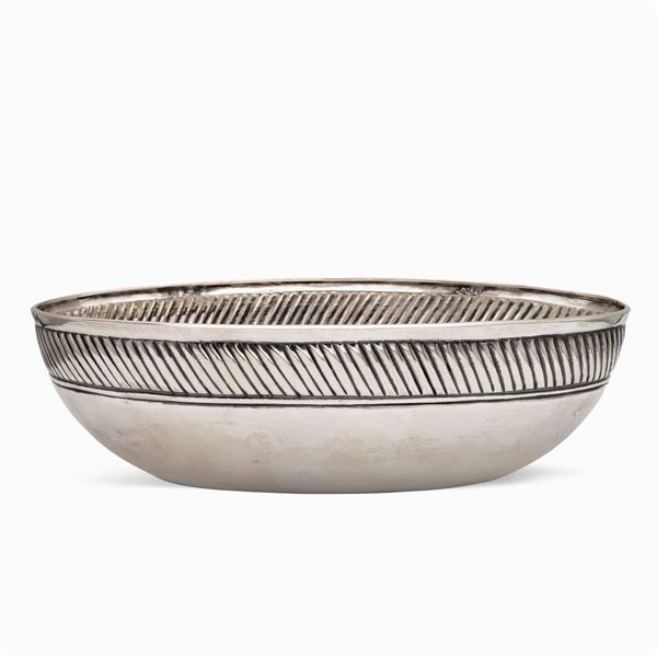 Oval silver centerpiece
