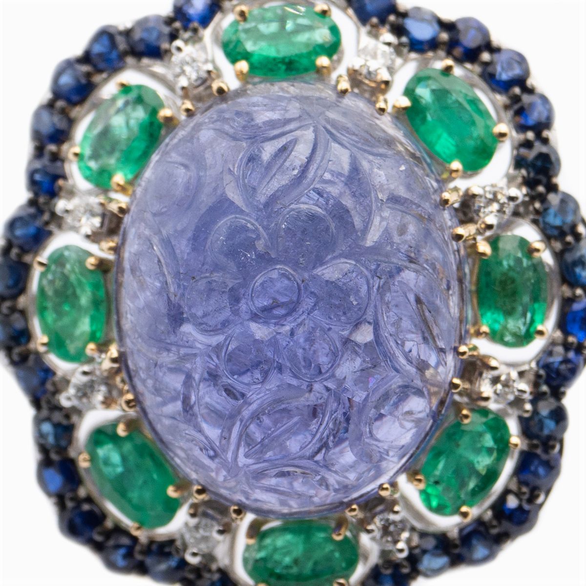 Anello in Oro Bianco 18kt con Tanzanite