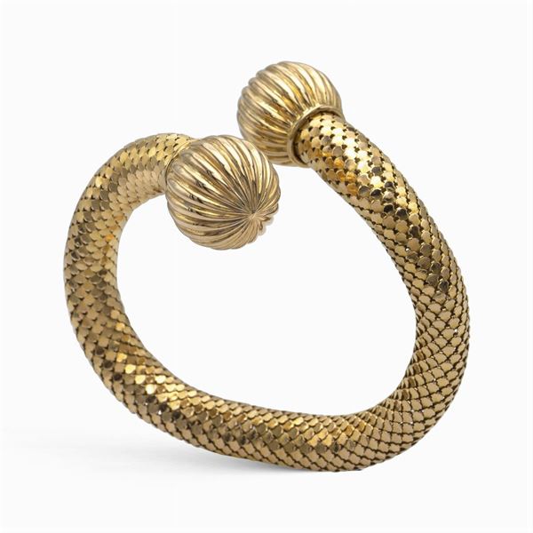 Bracciale contrarié a manetta in oro giallo 18kt