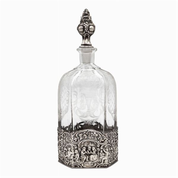 Silver and crystal bottle