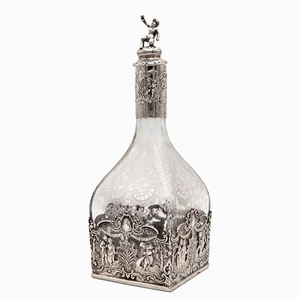 Silver and crystal bottle