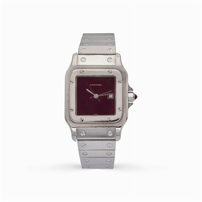 Cartier Santos Galbée Burgundy, Orologio da Polso