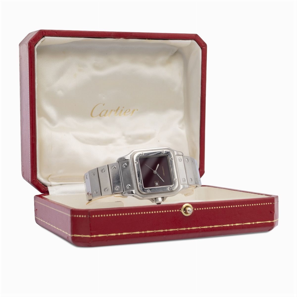 Cartier Santos Galbée Burgundy, Orologio da Polso
