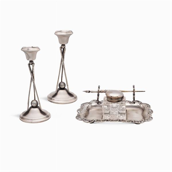 Group of silver metal objects (2)  (20th century)  - Auction PAINTINGS | FURNITURE | WORKS OF ART - Colasanti Casa d'Aste