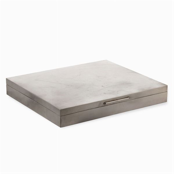 Grande scatola in argento e legno