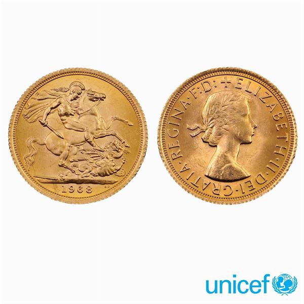 10 Sterline in oro nuovo conio  (Inghilterra, 1968)  - Asta GIOIELLI | OROLOGI | FASHION VINTAGE - Colasanti Casa d'Aste