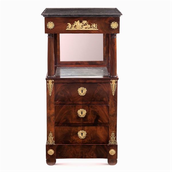 Mahogany featherband Impero side table