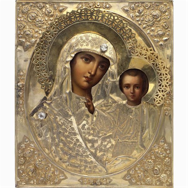 Icon depicting Madonna of Kazan