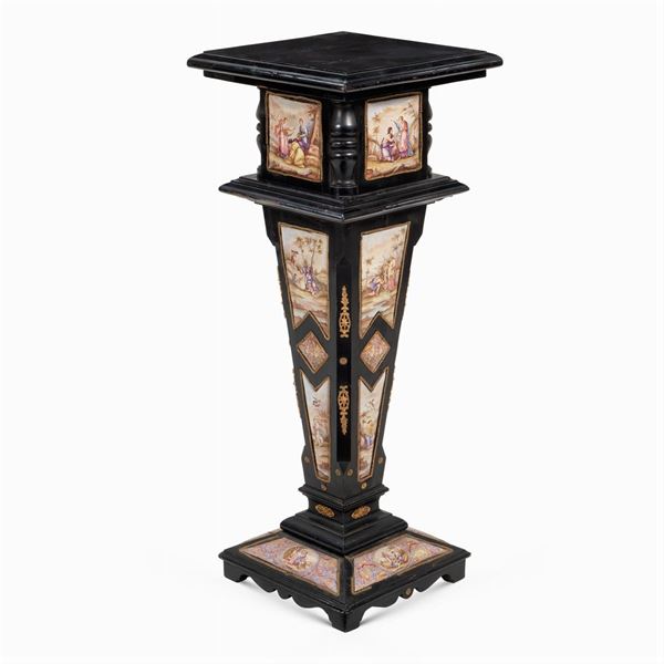 Ebonized wood and polychrome enamel column