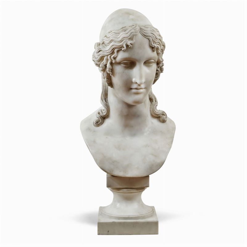Scultura in Marmo Bianco Raffigurante Elena di Troia