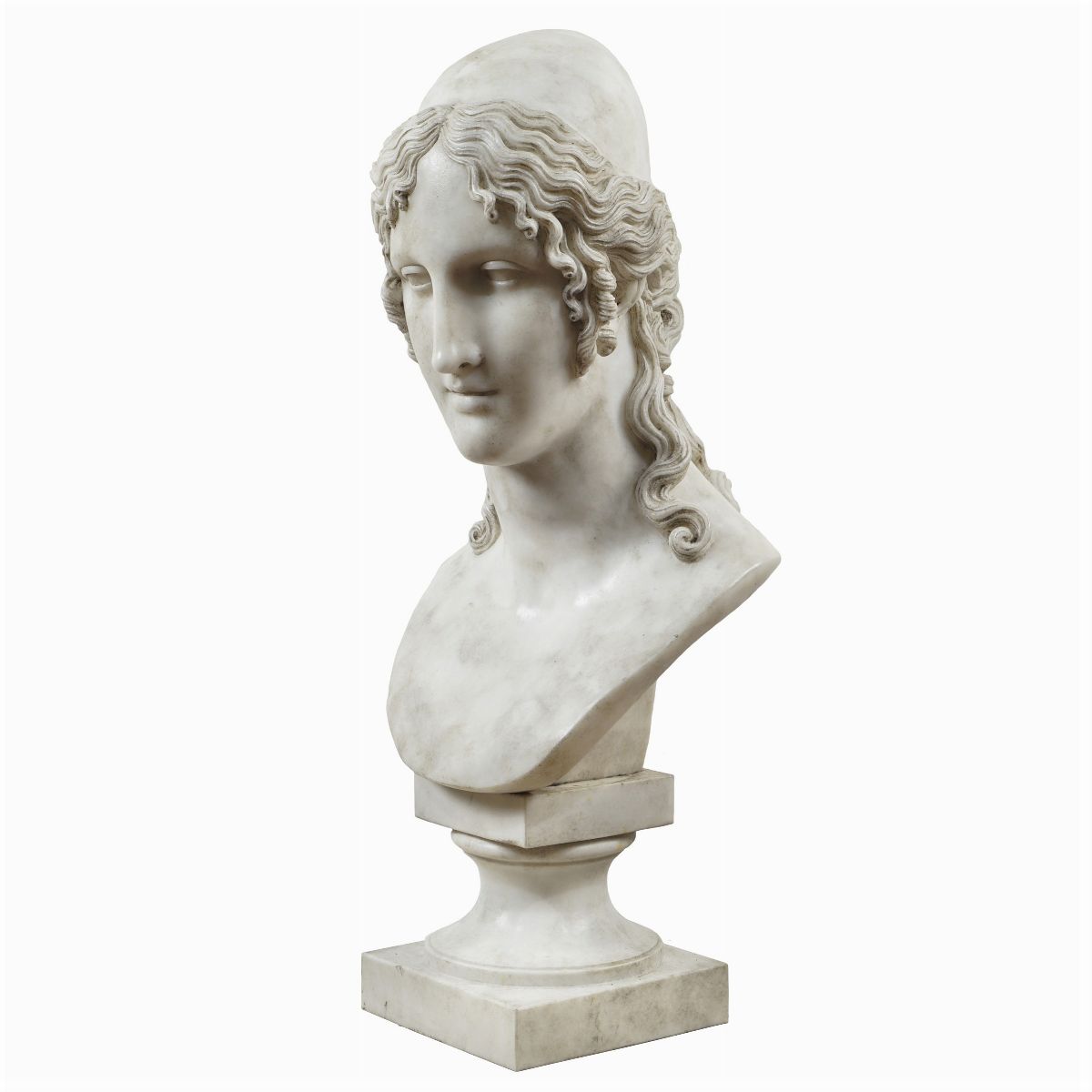 Scultura in Marmo Bianco Raffigurante Elena di Troia