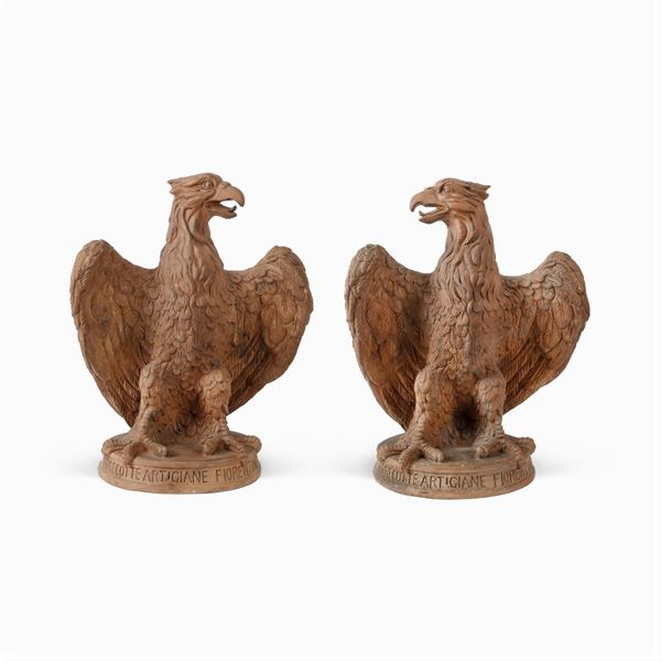 Coppia di sculture in terracotta