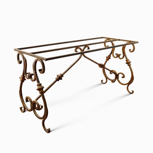Wrought iron table base
