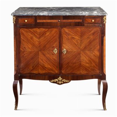 Credenza in Mogano, Bois De Rose e Bronzo