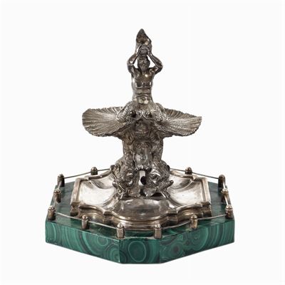 Scultura in Argento con Base in Marmo