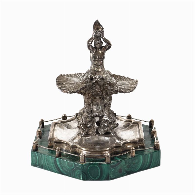 Scultura in Argento con Base in Marmo