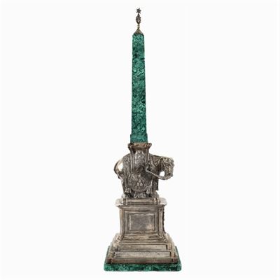 Scultura in Argento con Base in Marmo