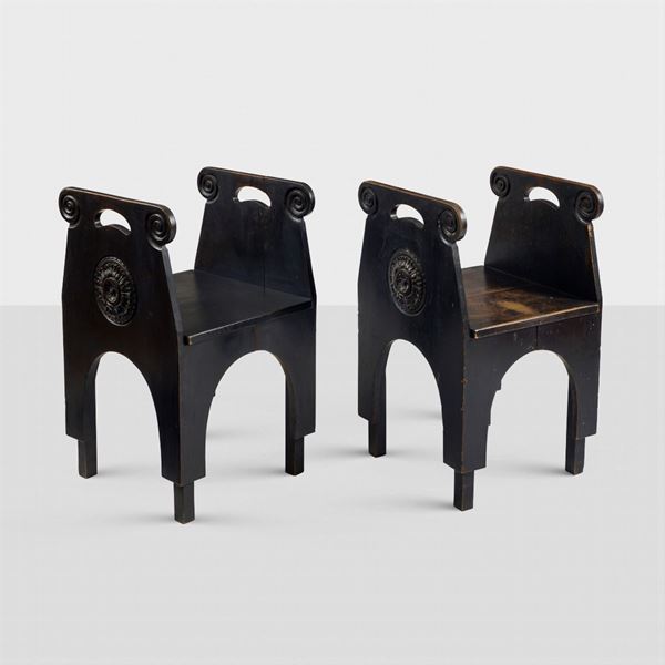 Ettore Zaccari, attribuito (2)  (Italia, primi '900)  - Asta DESIGN E ARTI DECORATIVE DEL 900  - Colasanti Casa d'Aste