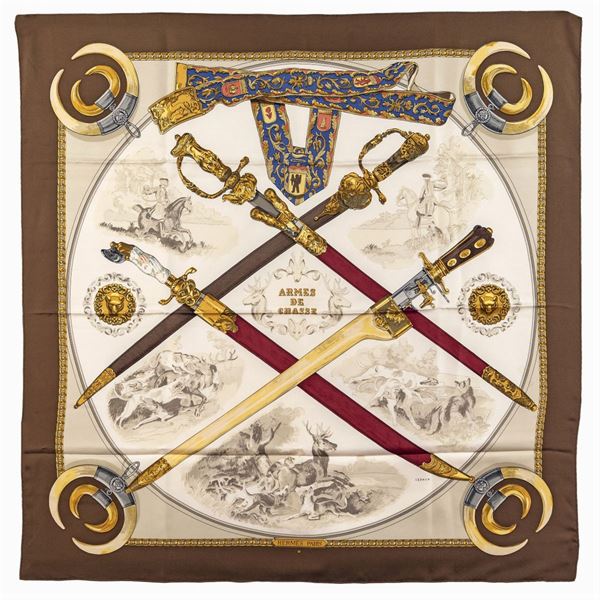 Hermès foulard carré collezione Armes de Chasse