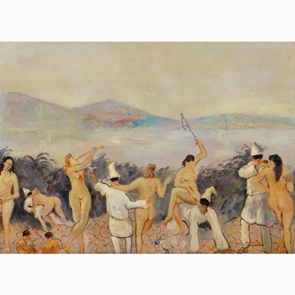 Mario Cortiella  (Naples, 20th century)  - Auction WEB ONLY 20TH CENTURY PAINTINGS PRINTS AND SCULPTURES - Colasanti Casa d'Aste