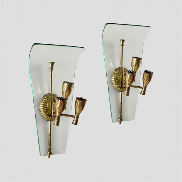 Pietro Chiesa, prod. Fontana Arte, attributed (2)  (Italy, 1930/40s)  - Auction DESIGN AND 20TH DECORATIVE ARTS  - Colasanti Casa d'Aste