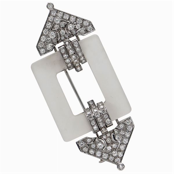 Art Decò brooch in rock crystal and diamonds  (1930s circa)  - Auction FINE JEWELS  WATCHES FASHION VINTAGE - Colasanti Casa d'Aste