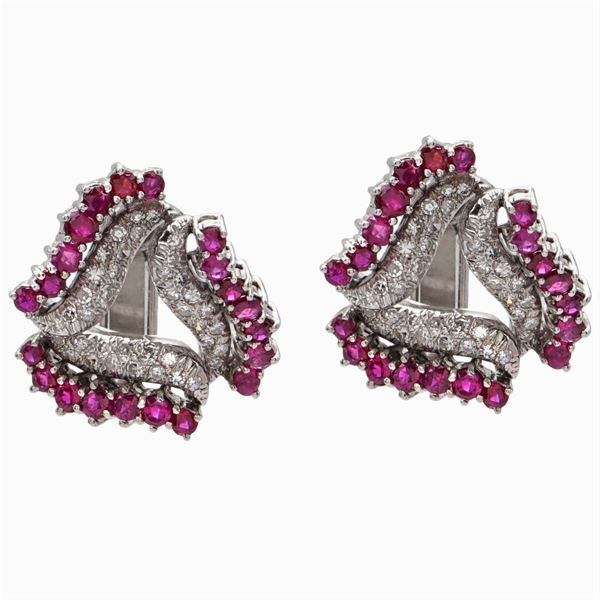 Pederzani, 18kt white gold stud earrings