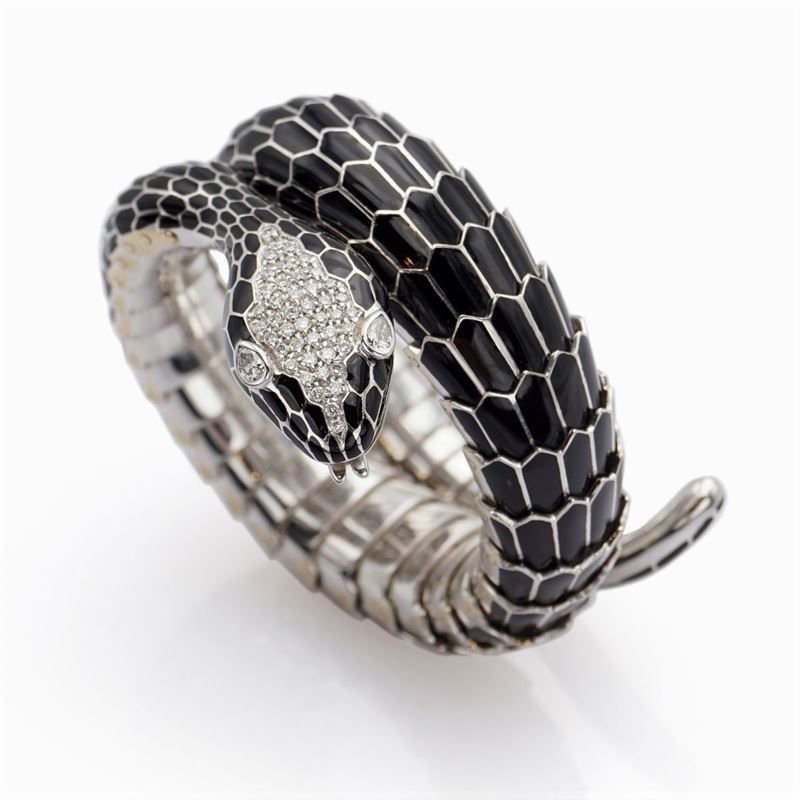 Bracciale a Serpente a Due Spirali