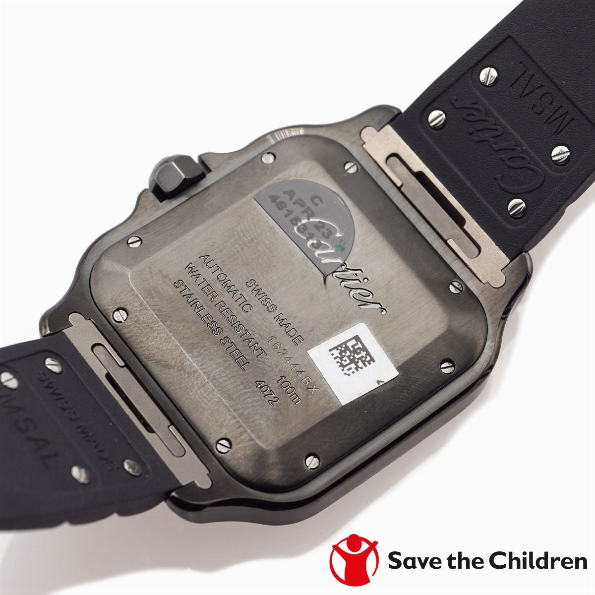 ♦ Santos De Cartier Black Adlc Steel Large, Orologio da Polso