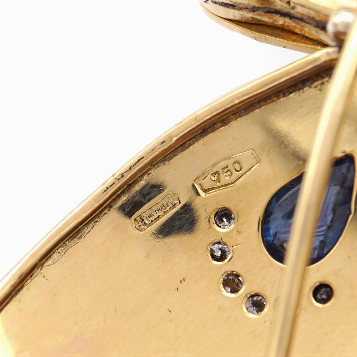 F. Moroni, Spilla Pendente Farfalla in Oro Giallo 18kt