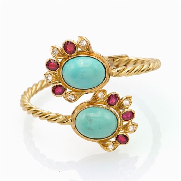 Bracciale contrarié in oro giallo 18kt