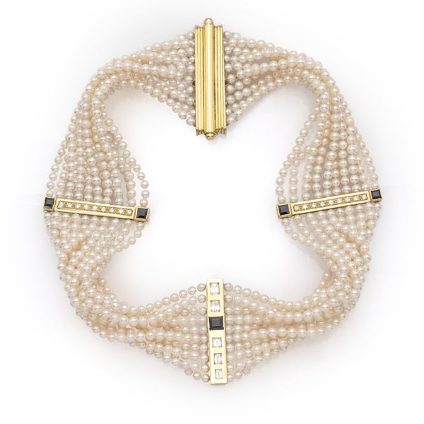 10 strands of pearls choker