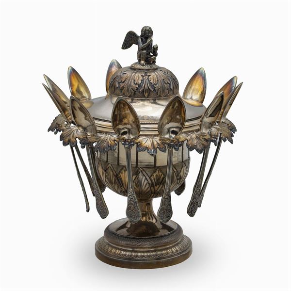 Silver and vermeil sugar bowl