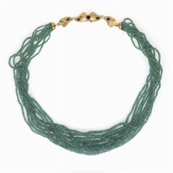 9 strands of emeralds necklace