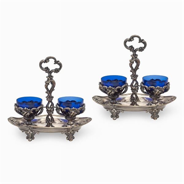Pair of silver salt cellars (2)  (France, 1911-1916)  - Auction FINE SILVER AND ART OF THE TABLE - Colasanti Casa d'Aste