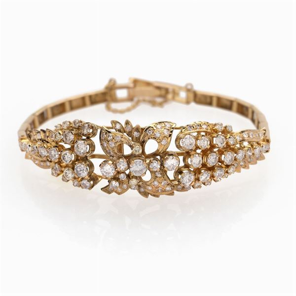 18kt yellow gold and diamond bracelet