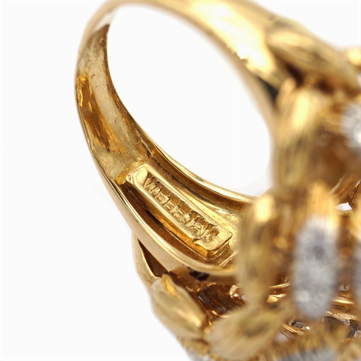 David Webb, Anello in Oro Giallo 18kt e Platino